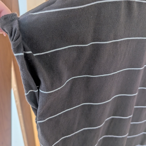 Thread & Supply Charcoal T-shirt Dress with White Accent Stripes - Picture 3 of 8
